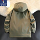 Woodpecker (TUCANO) large-size men's winter work down jacket for men's fat men loose and fat plus larger windproof waterproof and warm hooded jacket 5277-Military green [New national standard white duck down] 5XL Recommended 220Jin[Jin equals 0.5 kg]-245Jin[Jin equals 0.5 kg]