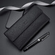 Sieben Wolf -Männer Langes Geldbörse echter Leder 3 -fach Straight Wallet Pure Head Layer Cowhide Gürtel Schnalle Ticket Clip Weiches Leder Mehrfachkartenschlitz schwarz