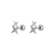 Qi Xiaomi 999 Pure Silver Star Earrings for Women, Small and Exquisite Earrings for Ear Holes, No Need to Remove Screw Twist Earrings for Sleeping, 999 Pure Silver Star Earrings Pair