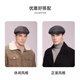 Lufeng Razor Party hat Peaky Blinders octagonal hat retro British woolen newsboy hat men's beret painter hat black and gray plaid head circumference 58-60CM