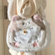 QUEEN TRIP cute plush kitten pain bag backpack Japanese jk sweet girl two-dimensional transparent small food grain bag white kitten backpack