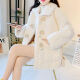 Tang Zhiyue 2023 new winter imitation rabbit plush coat for women, Korean style loose horn button lamb wool foreign style imitation fur coat pink XL125-140Jin [Jin equals 0.5 kg]