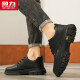 Warrior business retro casual work shoes men's lace-up leather shoes men 1632 black 42