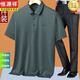 
Hengyuanxiang dad summer suit summer ice silk middle-aged man 40 years old 50 striped short-sleeved T-shirt 60 middle-aged and elderly people's top T blue M 17080-110Jin [Jin equals 0.5 kg]