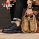 Bull Family Herrenschuhe Britische Perfekte Arbeitskleidung Schuhe Herren Retro lässige Lederschuhe Low Top Martin Boots gelb 41