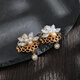 Meng Junchen Hanfu Hanfu hair buttons, braid buttons, handmade hair accessories, leather band buttons, decorated with antique style imitation pearl flowers, embellished ponytail buttons, Rong Zhi, a pair