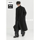 Earl Zoll shoulder pad design long over-knee full wool double-sided wool coat 100% men's autumn and winter commuting jacket P441879 pitch black S (165)