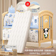 Ullop Yolebebo Crib Massivholz lackfrei mobiles Spleißbett Multifunktionaler Cradle Shaker Baby Windel Tisch Neugeborenes BB-Bett-Bett Fünf-Stück-Set + Windel Tisch + Moskitonetz + Brown Pad