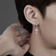 BJYL Diamond Cross Earrings Men's Single Trendy Earrings Boys' Earrings Niche Design High-end Versatile Earrings Single