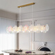 Mingjiang Style 2024 Nouveaux lustres français Postmodern Light Luxury Perle Verle Salon chambre à coucher de chambre à manger Crème Style Lampe LVD9922-100 + 60 Double couche transparente trois couleurs (rose) Installation de paquet