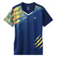SaintsYno's new badminton suit women's sports quick-drying breathable short-sleeved shorts men's competition suit table tennis jersey customization 3880 women's blue top + K3 black pants 2XL