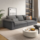Dipu Cream Style Technology Sofá Sala de estar Sala de estar simple Pequeño apartamento extra grande Sit Deep Direct Cat Crack Sailboat 671 Sofá 2.4M LM Cat Crack + 4cm Látex natural