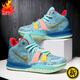 Zapatillas de baloncesto Irving de séptima generación para niños primavera y otoño transpirables profesionales antideslizantes que absorben los golpes entrenamiento de 10 a 15 años zapatillas deportivas prácticas 699 luz de luna 34 longitud interior 22 cm