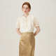 
Fan Silanen's new Chinese style design lace temperament gentle and chic loose shirt 2024 summer new style 12188 apricot color XL