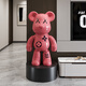 Jizhao light luxury violent bear piggy bank large floor-standing ornaments living room decorations home TV cabinet housewarming gift red happy bear + round black base 98cm