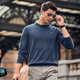 Mr. Clavage rond Coul à manches longues t Couleur solide simple et confortable pour la peau et confortable cardigan 2025 Spring and Automne Nouveau produit BT11978 Ore M (170)