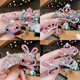 Mädchen 'kleine Krone Tiara Kinderbaby Krone Haarnadel Haare Kristall Haare Hair Clip Prinzessin Geburtstagskarte Süße Haarzubehör Frauen 52# ​​Krone rotes Kaninchen 3-teiliger Set 1)