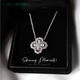 Fat Donglai's same style high luxury platinum four-leaf clover necklace HW925 full diamond light luxury niche earrings small ins large loop necklace (40+5cm) (S925+5A