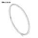Miss JuJu pt950 platinum solid bracelet, white gold round bracelet, smooth carved plain ring bracelet for men and women, available in 2 materials: PT999 and PT950