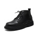 Botas de trabajo de motocicleta de otoño de KGV Martin Boots para hombres zapatos de cuero de alta mejora de estilo británico a mitad de la altura de los hombres.