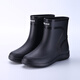 G LUXOME rain boots men's closed rainproof waterproof shoes short medium tube non-slip rain boots tie-up work rubber shoes for men and women new black (standard size) 41 255