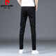 Pier Cardin Summer Herren High-End Thin Strick Jeans für Männer im koreanischen Stil trendy kleine Füße Slim Elastic Casual Cow Black 902 31
