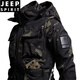 JEEP SPIRIT Outdoor Military Fan Tactical Military Fan Black Men's Waterproof Velvet Jacket Jacket Suit Jacket Workwear Military Style 622 Black Suit 185 (170-185Jin Jin is equal to 0.5 kg)