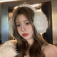 明月归毛绒耳罩女冬季可爱白色保暖防风耳捂耳包护耳帽百搭东北骑车耳套 白色加绒保暖耳罩