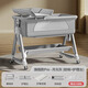 Baiwa crib removable multi-functional portable crib foldable cradle bed newborn splicing large dream home flagship pro-moonlight gray + nursing table