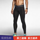 GUIJIAOER breathable sports tights, high elasticity, quick drying, running cropped pants, basketball training leggings, gym bodybuilding pants, pure black trousers 3XL (185-195 height. 175-210 Jin Jin equals 0.5 kg)