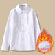 Feathered Duck Girls Pure Cotton Performance White Shirt 6 Spring and Autumn 7 Student Girls 8 School Uniform 9 Children's White Velvet Basement Shirt 10 Light Panel and Velvet 170 Codes