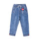 Versión grande y simple de jeans de siete puntos de cintura elástica de la cintura alta para mujeres sueltas de verano delgada mujeres elásticas de 7 puntos calzones delgados 3523# azul claro accesorios delgados de siete puntos 26