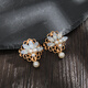 Meng Junchen Hanfu Hanfu hair buttons, braid buttons, handmade hair accessories, leather band buttons, decorated with antique style imitation pearl flowers, embellished ponytail buttons, Rong Zhi, a pair