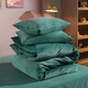 Mercury Home Textiles Four-piece bed set warm velvet fur quilt cover bed sheet four-piece bedding set quilt cover cover sheet Impression sunny (peacock blue) It is recommended to use 150*210cm quilt core for 1.2 meters bed