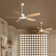 
Weather vane modern industrial style lightless 56-inch ceiling fan restaurant ceiling simple electric fan living room commercial study fan frequency conversion 46-681A white 5 leaves - white leaves remote control without light