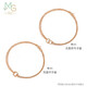 Chow Sang Sang Mint Series Double Ring 18K Rose Gold Necklace Interlocking Pendant 91873U47cm