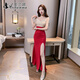 Chuangjingyi wählt sexy V-Ausschnitt-Kleidstudentin Uniform Foot Bad Foot Massage Techniker Anzug Schlanker und schlankes Abendkleid High-End B3883 Schwarz S