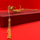 An Feng Blessing Bride Phoenix Hairpin Golden Tassel Ancient Style Xiuhe Hanfu Step Shake Hairpin Wedding Gift Golden Phoenix