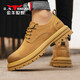 Bull Family Herrenschuhe Frühling neuer britischer Stil lässige Lederschuhe Retro Big Toe Workwear Schuhe Herren trendy Low-Top Martin Boots gelb [Four Seasons GN123101551] 41 (Standard-Sportcode)