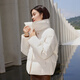 Bosideng (BOSIDENG) down jacket goose down women's lapel new national standard 90 velvet shopping mall fashion versatile same style slim jacket store manager recommended milk white diamond pattern jacquard 8958 XL 175/96A weight about 140-160Jin Jin equals 0.5 kg