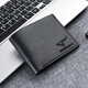 Fashionable Casual Men's Wallet 2024 Summer New Simple Kangaroo Short Wallet Business Folding Coin Purse Men Black