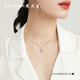 Chow Tai Sang 18K gold diamond white smart clavicle pendant without chain for girlfriend’s birthday gift about 0.79g