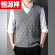 Hengyuanxiang (HYX) Solid Color V Neck Men's Wool Vest Men's Autumn and Winter New Business Casual Thickened Warm Knitted Sweater Vest High-end Brand Special Offer Off Code Dark Gray-丶V Neck Twist Design-Autumn and Winter High-end Brand Special Offer Off Code M 80-95Jin Jin is equal to 0.5 kg