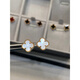 Quality 18k gold earrings rose gold four-leaf clover earrings for women natural carnelian 1.5cm medium rose gold black onyx earrings