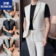 罗蒙（ROMON）2025夏季男装痞帅感无袖马甲西服外套时尚商务休闲西装上衣薄 9874#雾蓝色 3XL 170-190