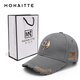MONAITTE hat men's autumn new trendy outdoor peaked cap big head fashion sports hard top four-season sun protection hat baseball gray (four seasons) regular size (54-60CM)