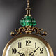 Hanshi (Hense) table clock living room clock display table clock clock ornaments desktop clock home light luxury decorative pendulum clock HD6902 emerald glass model HD6903