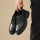 Rote Libelle chinesische Valentinstag Geschenk Lederschuhe Herren Schnüre-up-Arbeitsplatz dicker alleinerheigerer Schuhe Business Herrenschuhe WTA44111 Black 41