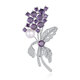 France Kou brooch women's freshwater pearl violet flower brooch brooch high-end light luxury birthday gift for girlfriend Violet SF air freight, engraved greeting card