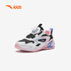 Anta-Kinder-Turnschuhe Mädchenschuhe 2024 Herbst und Winter Trendy Mesh Leder Knopf und Samt-Baumwollschuhe [Kindernahrungsmittel] Schwarz/Weiß/Blau/Pink 9904-1 32 Größen